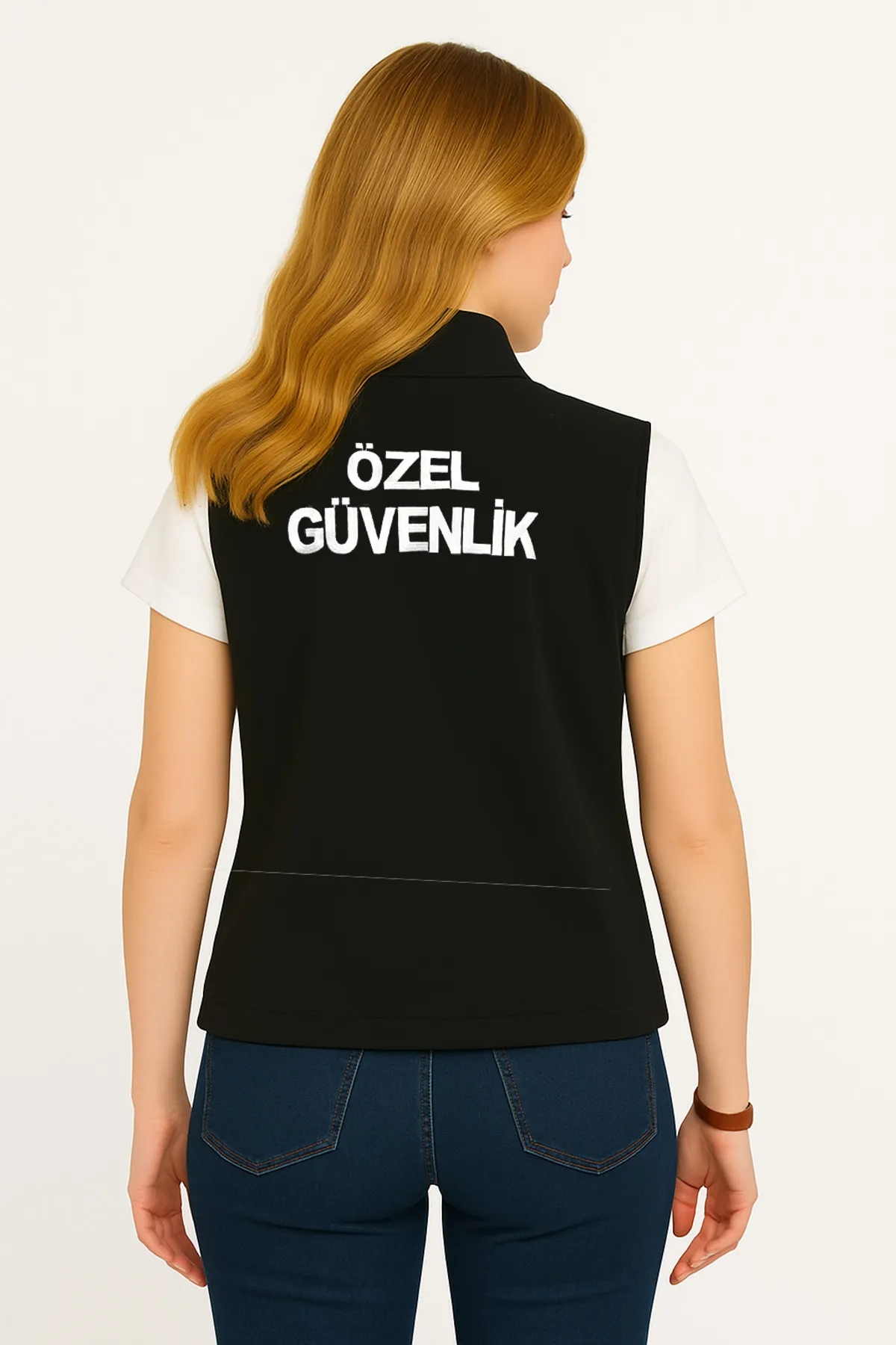 Arthur Nakış İşlemeli 3 Cepli Önden Yazılı Kadın Yazlık Özel Güvenlik Yeleği