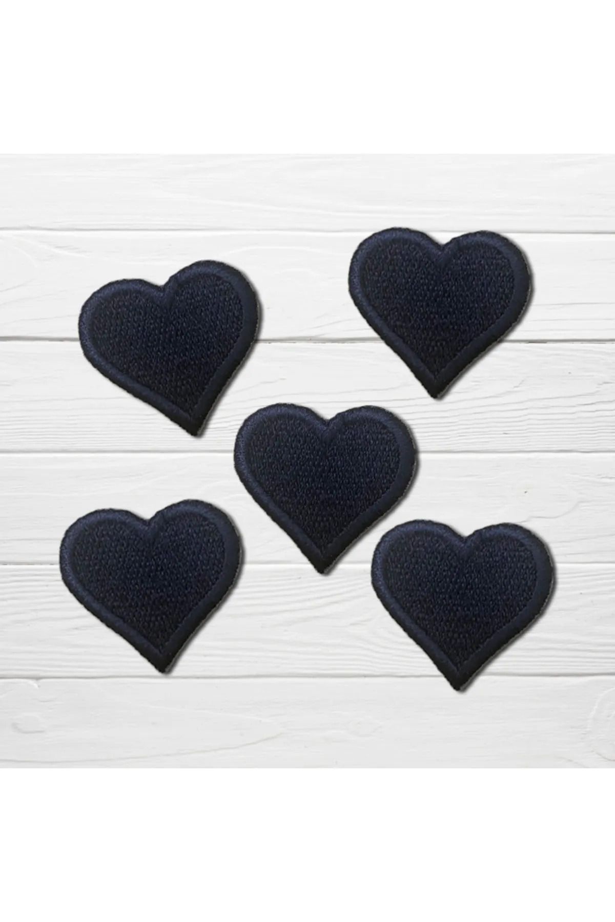 PEÇ Siyah Kalp Serisi 5’li Nakışlı Arma Set / Yama / Patch