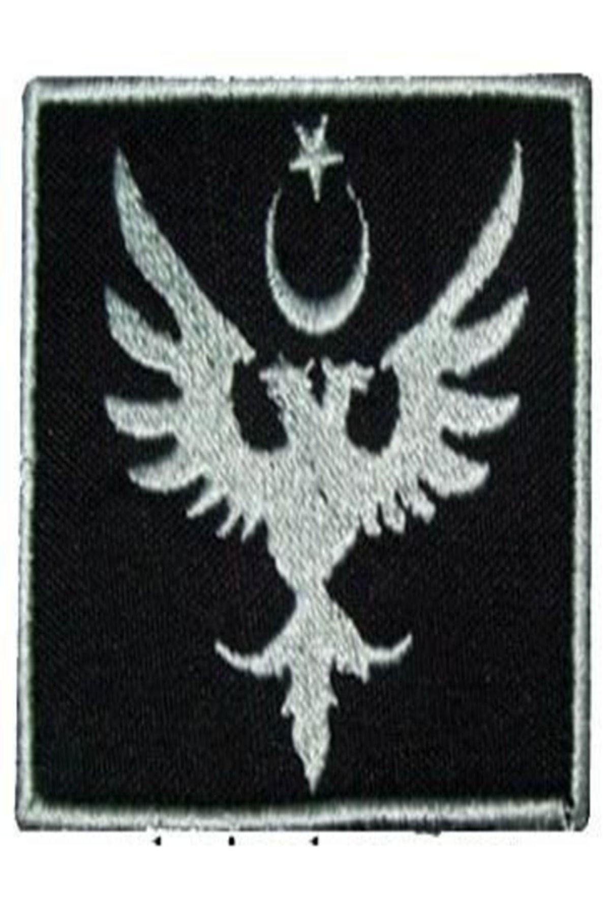 Çift Başlı Kartal ve Ay Yıldız Türk Bayrağı Arması | Siyah Renk Taktik Patch