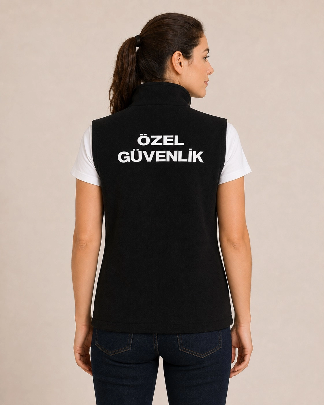 ARTHUR Kışlık Kadın Nakış İşlemeli 3 Cepli Önden Yazılı Polar Özel Güvenlik Yeleği