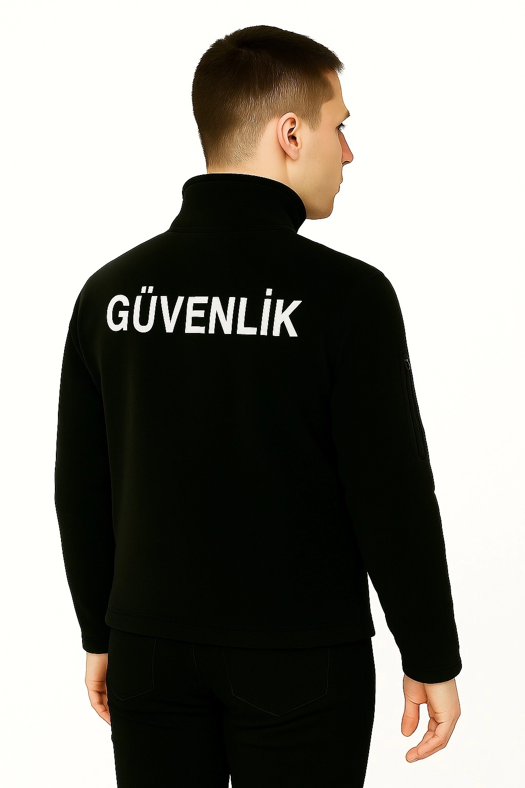 Arthur Kalın Kışlık Erkek Koldan Cepli Nakış İşlemeli 3 Cepli Güvenlik Polar