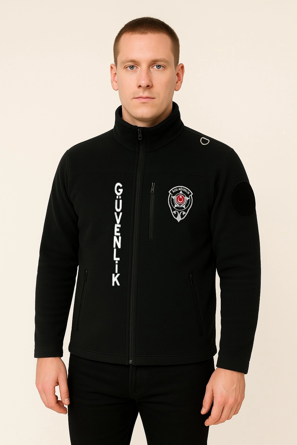 Arthur Erkek Göğüsten Cepli Önden Yazılı Nakış İşlemeli Kalın Kışlık Özel Güvenlik Poları