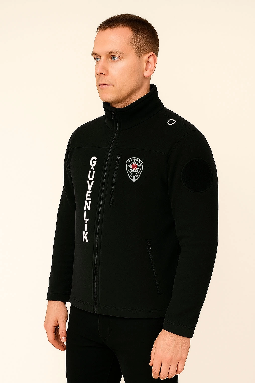 Arthur Erkek Göğüsten Cepli Önden Yazılı Nakış İşlemeli Kalın Kışlık Özel Güvenlik Poları