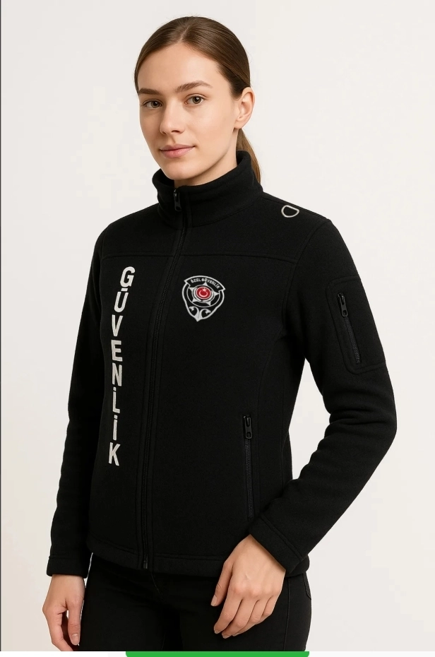 Arthur Kalın Kışlık Kadın Koldan Cepli Önden Yazılı Nakış İşlemeli 3 Cepli Güvenlik Poları