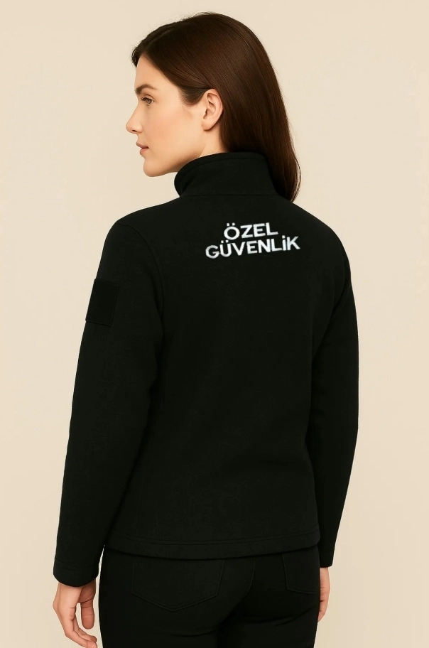 Arthur Kalın Kışlık Kadın Göğüsten Cepli Önden Yazılı Nakış İşlemeli Özel Güvenlik Poları