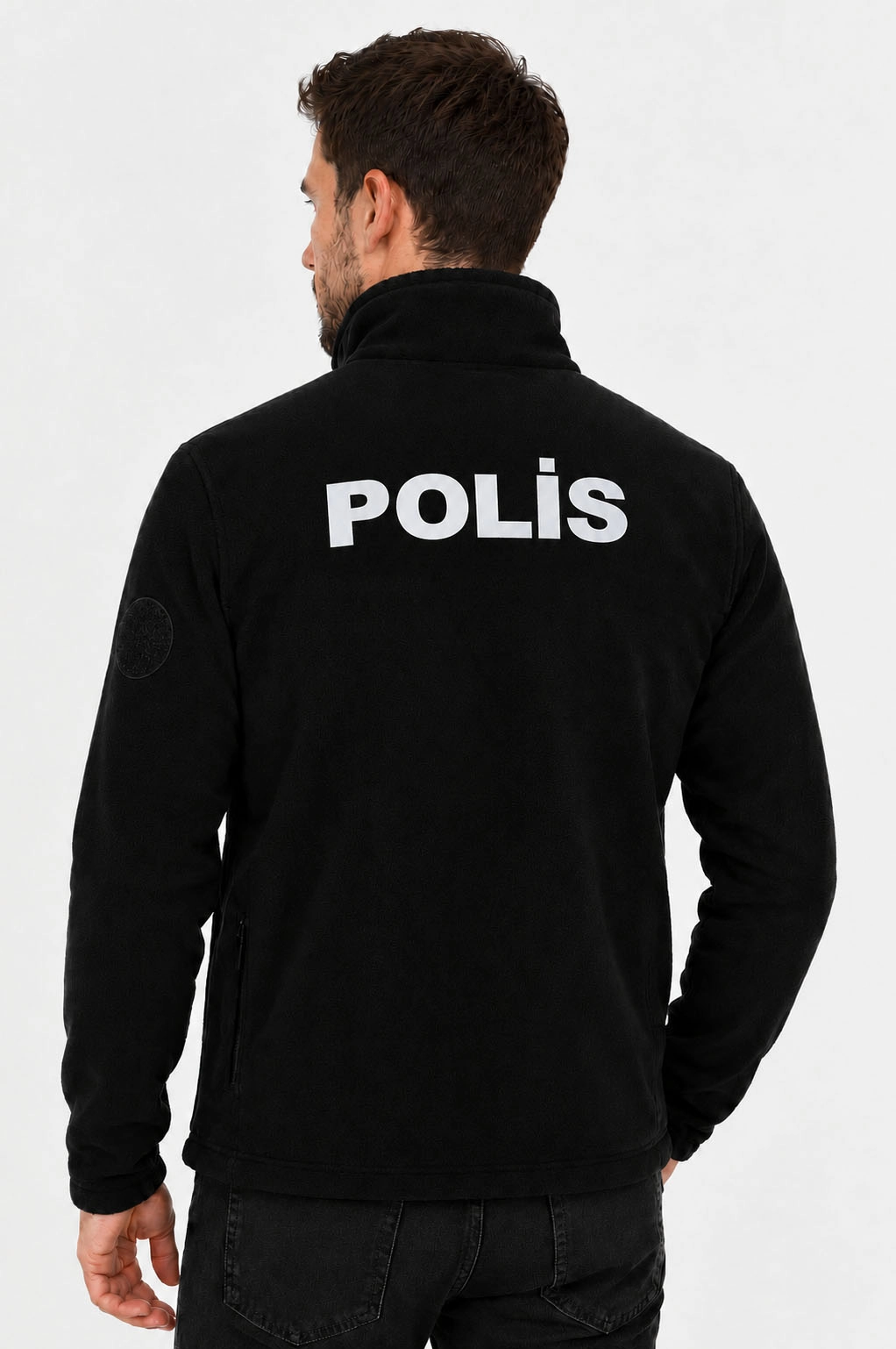 Arthur Erkek Yan Yırtmaçlı 4 Cepli ışlık Siyah Polis Polar