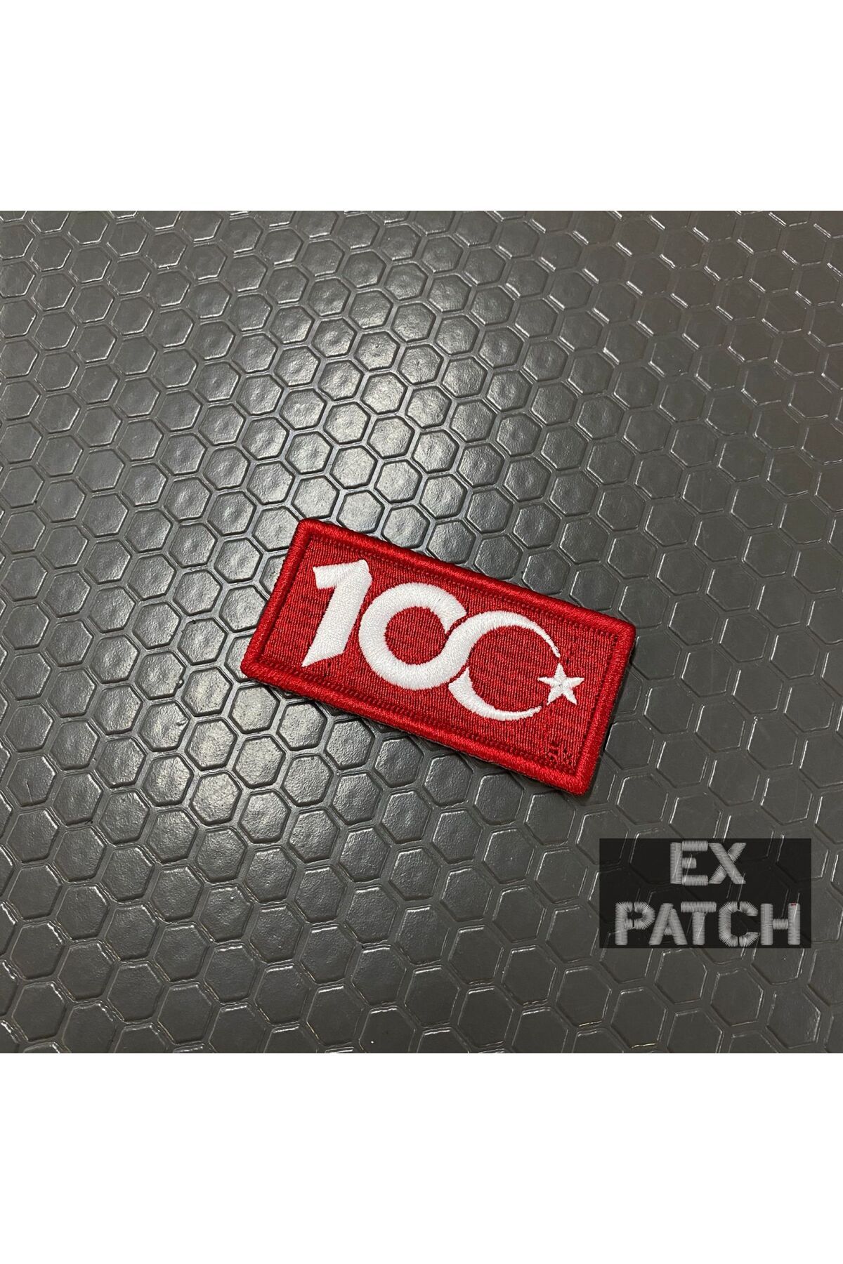 10 Adet Türkiye Cumhuriyeti 100. Yıl Cırtlı Arma/Patch/Peç Nakışlı 8x4 cm