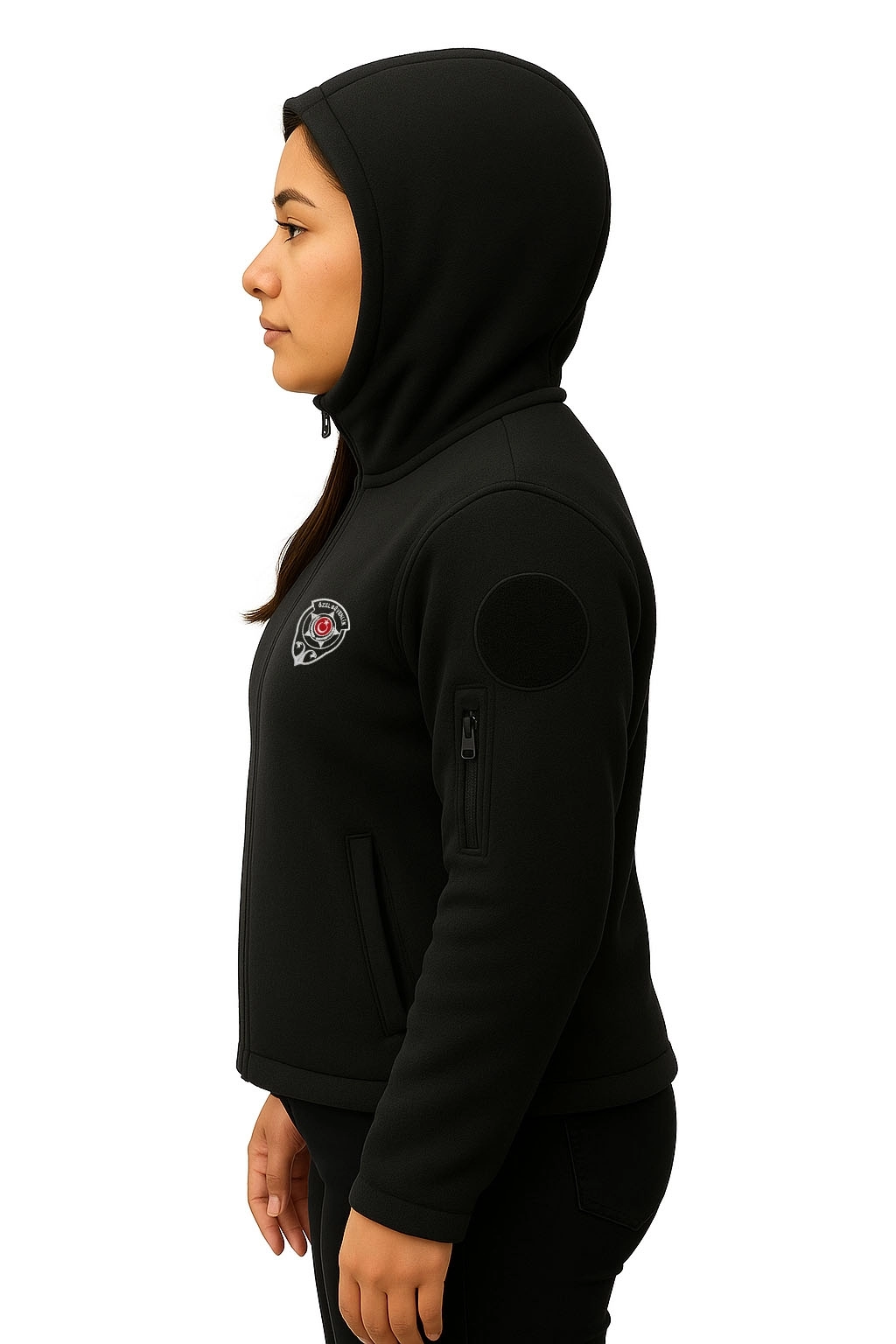 Arthur Kadın Kışlık Kalın Önden Yazılı Kapşonlu Nakış Işlemeli Özel Güvenlik Poları