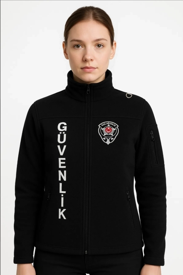 Arthur Kalın Kışlık Kadın Koldan Cepli Önden Yazılı Nakış İşlemeli 3 Cepli Güvenlik Poları