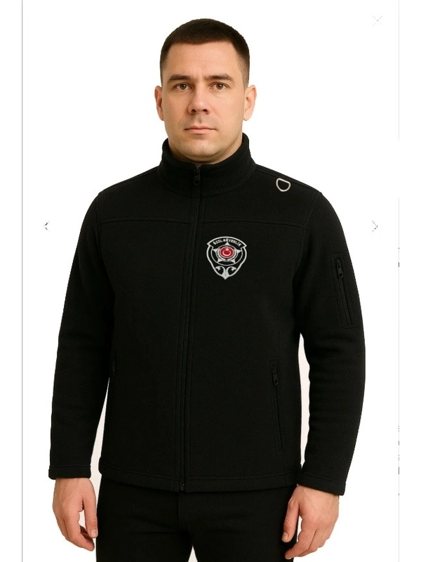 Arthur Kalın Kışlık Erkek Koldan Cepli Nakış İşlemeli 3 Cepli Güvenlik Polar