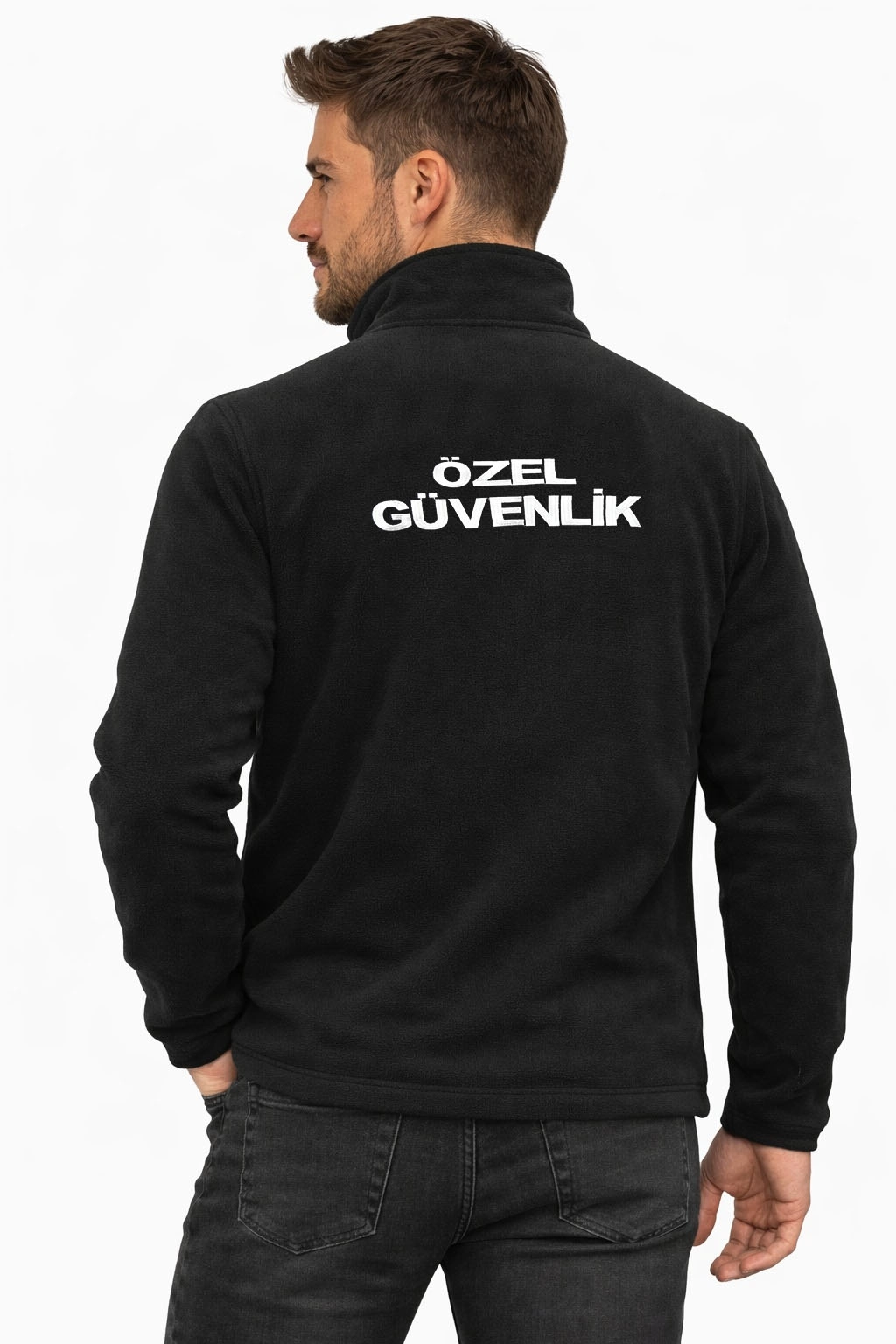 Arthur Kalın Kışlık Erkek Özel Güvenlik Polar – Göğüs Cepli, Nakış İşlemeli, Reflektör Şeritli