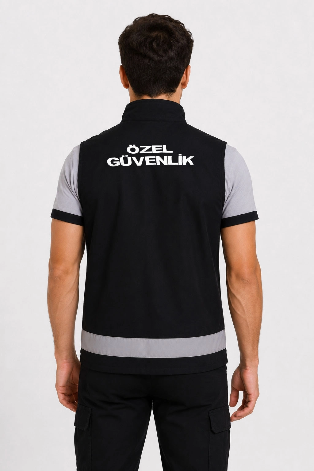Arthur Erkek Reflektörlü Yazlık Özel Güvenlik Yeleği - Nakış İşlemeli, 2 Cepli