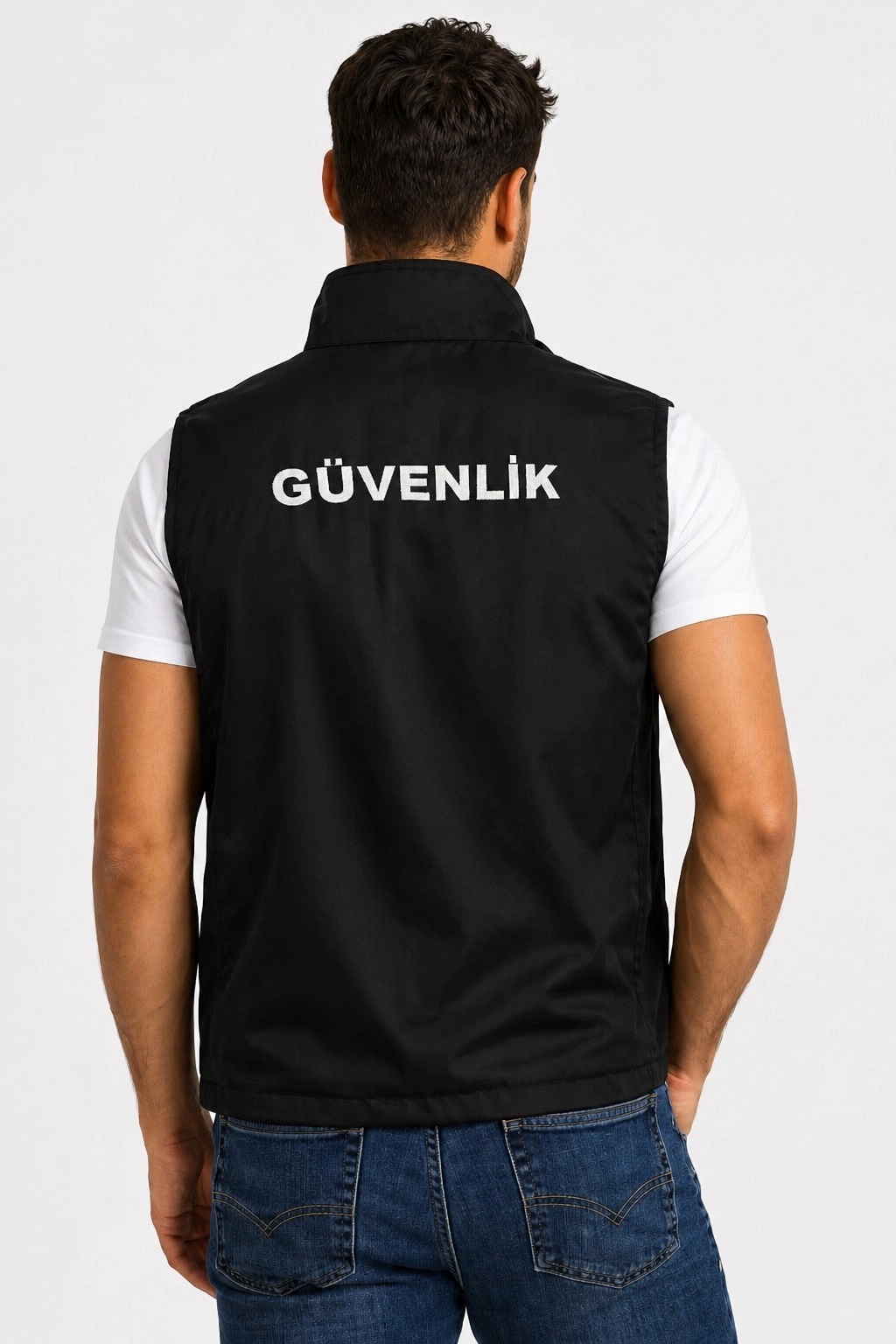 Erkek Yazlık Özel Güvenlik Yeleği - Nakış İşlemeli, Reflektör Çizgili ve 3 Cepli