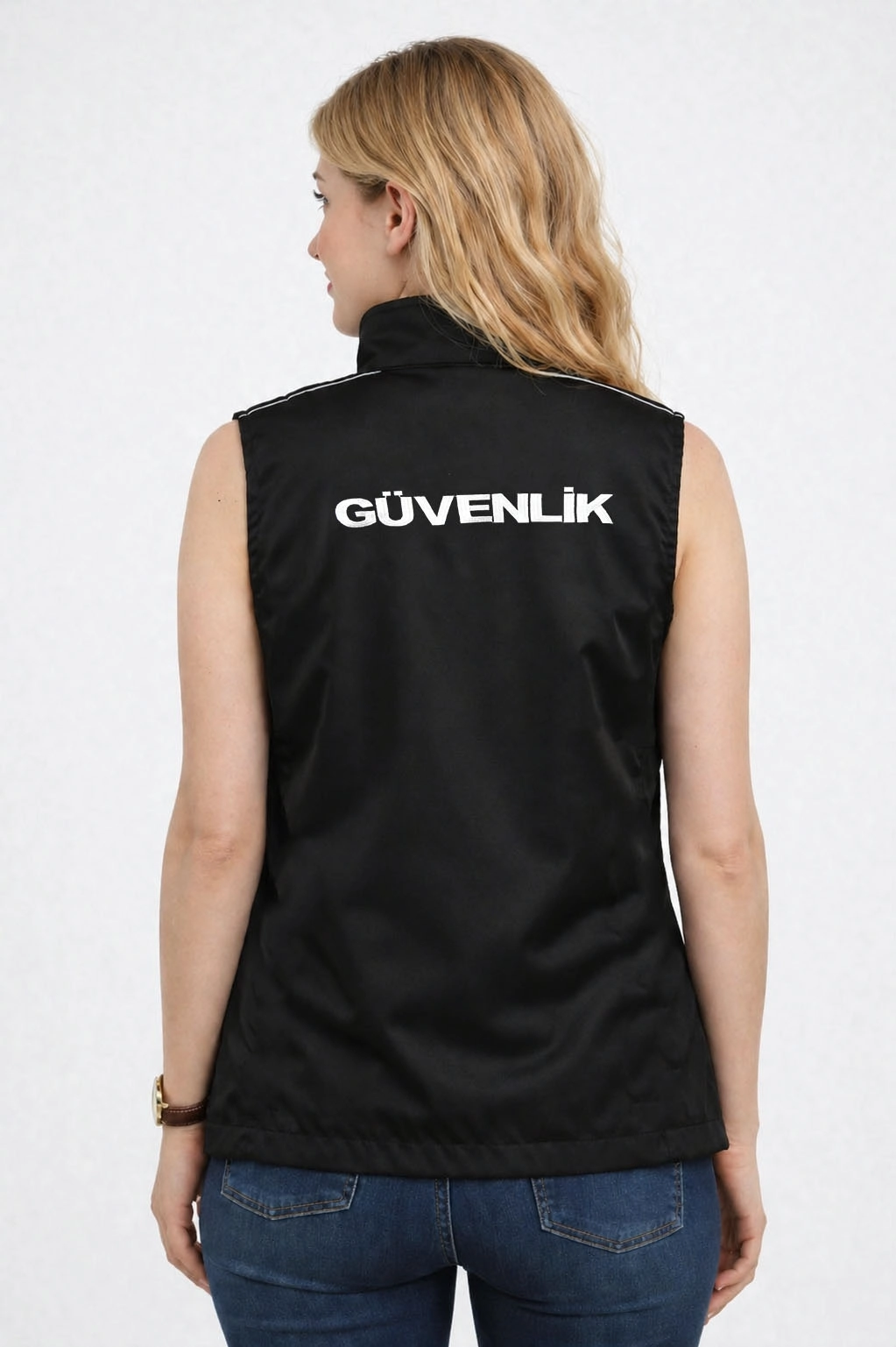 Arthur Kadın Yazlık Özel Güvenlik Yeleği - Nakış İşlemeli, 3 Cepli ve Reflektör Çizgili