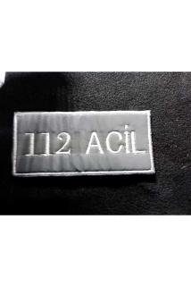 Reflektörlü 112 Amblemi | Gece Parlayan Cırtlı Patch – Kişiye Özel Yazı Alanı