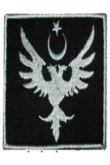 Çift Başlı Kartal ve Ay Yıldız Türk Bayrağı Arması | Siyah Renk Taktik Patch