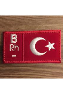 B Rh- (negatif) Türk Bayraklı Kan Grubu Patch Peç