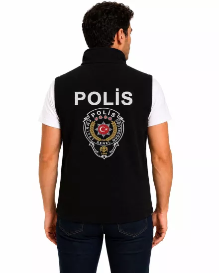 Erkek Kışlık Polar Polis Yeleği – Nakışlı 3 Cepli