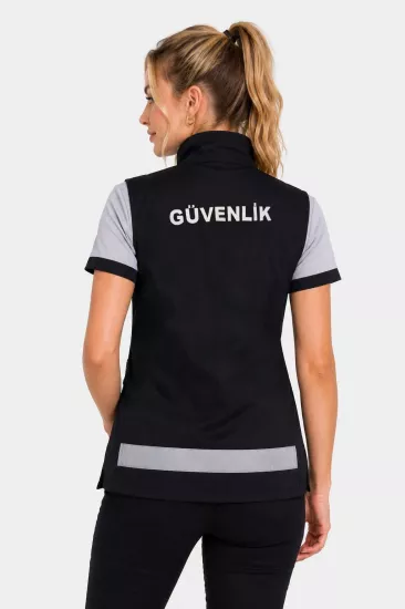 Reflektörlü Kadın Özel Güvenlik Yeleği | 2 Cepli Yelek