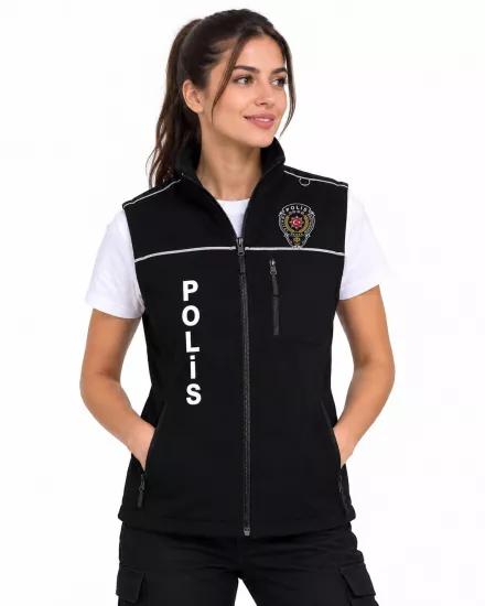 Kadın Kışlık Polis Yeleği | Nakışlı Reflektörlü