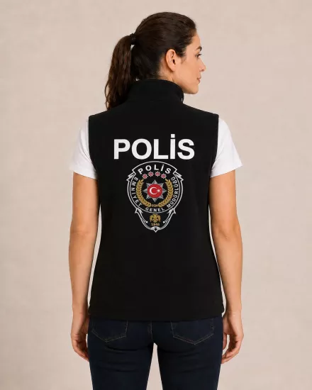 Kadın Kışlık Polar Polis Yeleği – Nakışlı 3 Cepli