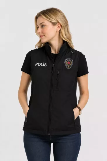 Kadın Nakış İşlemeli Yazılı Yazlık Polis Yeleği