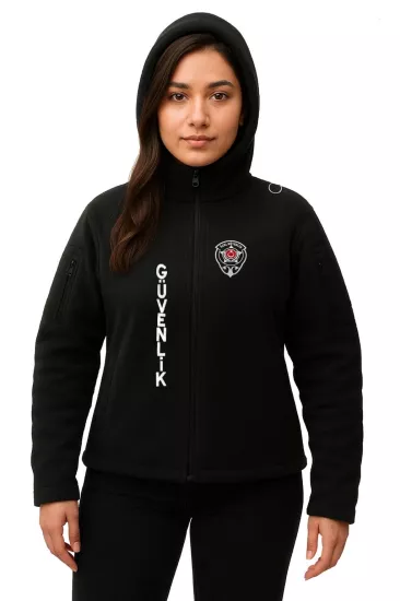 Yazılı Kapşonlu Nakış Işlemeli Özel Güvenlik Poları