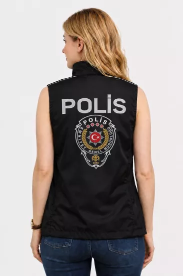 Kadın Yazlık Polis Yeleği –Reflektörlü 3 Cepli