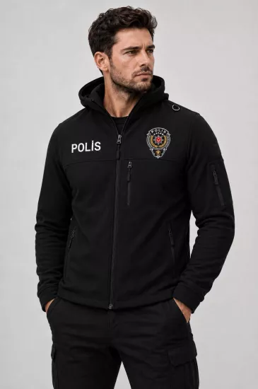 Kapşonlu Polis Poları  - Kışlık Nakış İşlemeli 