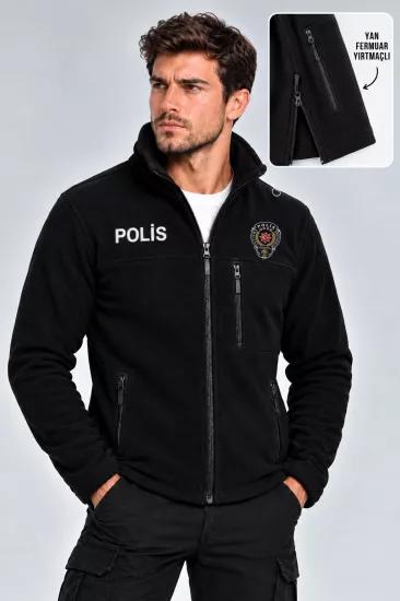 Siyah Polis Poları Fermuarlı Kışlık Polar | Arthur