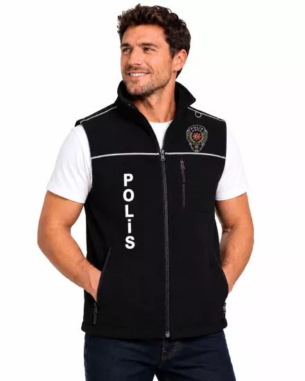Arthur Erkek Kışlık Polis Yeleği – Polar, Nakışlı