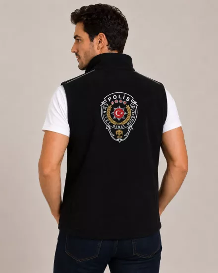 Erkek Kışlık Polar Polis Yeleği | Nakışlı