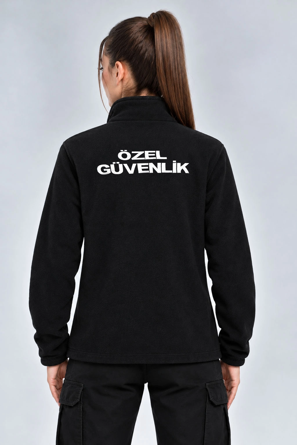 Kadın Özel Güvenlik Poları Soldan Cepli Nakış İşlemeli Kışlık Polar