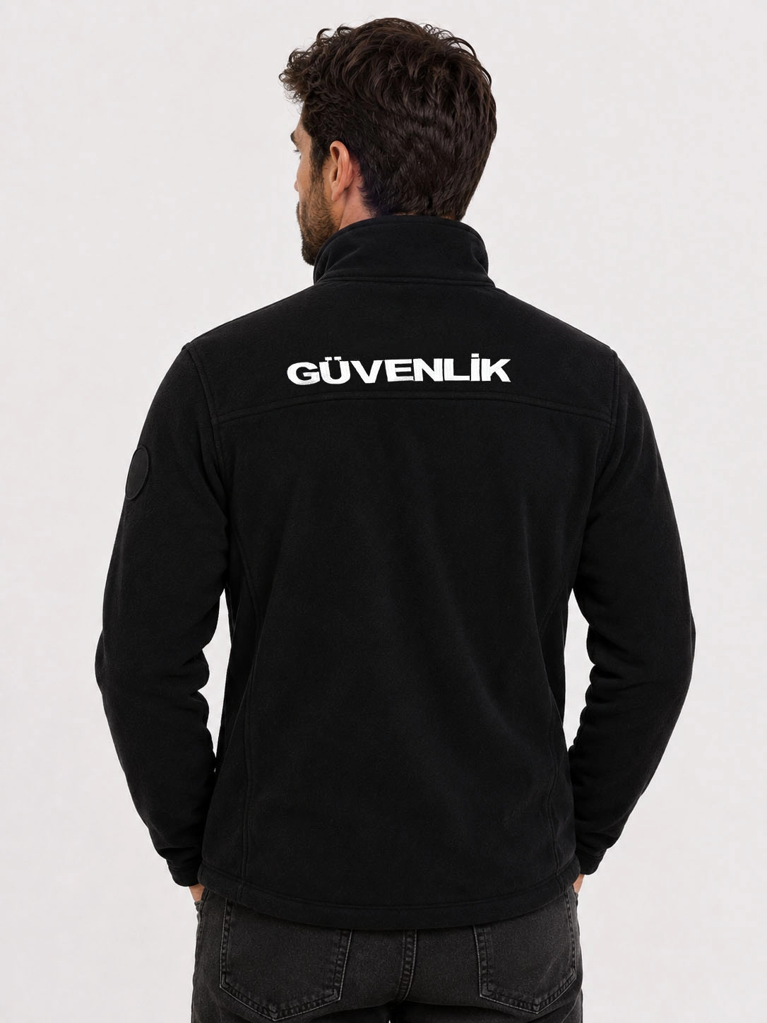 Kışlık Yazılı Göğüsten Cepli 4 Cepli Yırtmaç Fermuarlı Erkek Özel Güvenlik Poları