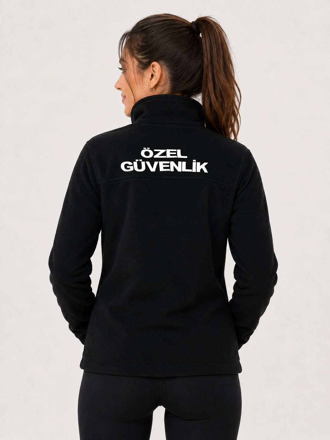 Kadın Yazılı Yırtmaç Fermuarlı 4 Cepli Özel Güvenlik Poları