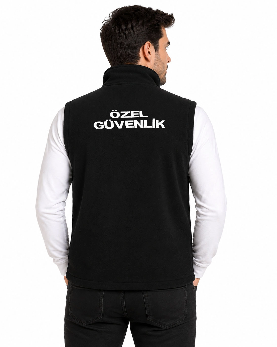 Kışlık Erkek Nakış İşlemeli Yazılı 3 Cepli Polar Özel Güvenlik Yeleği