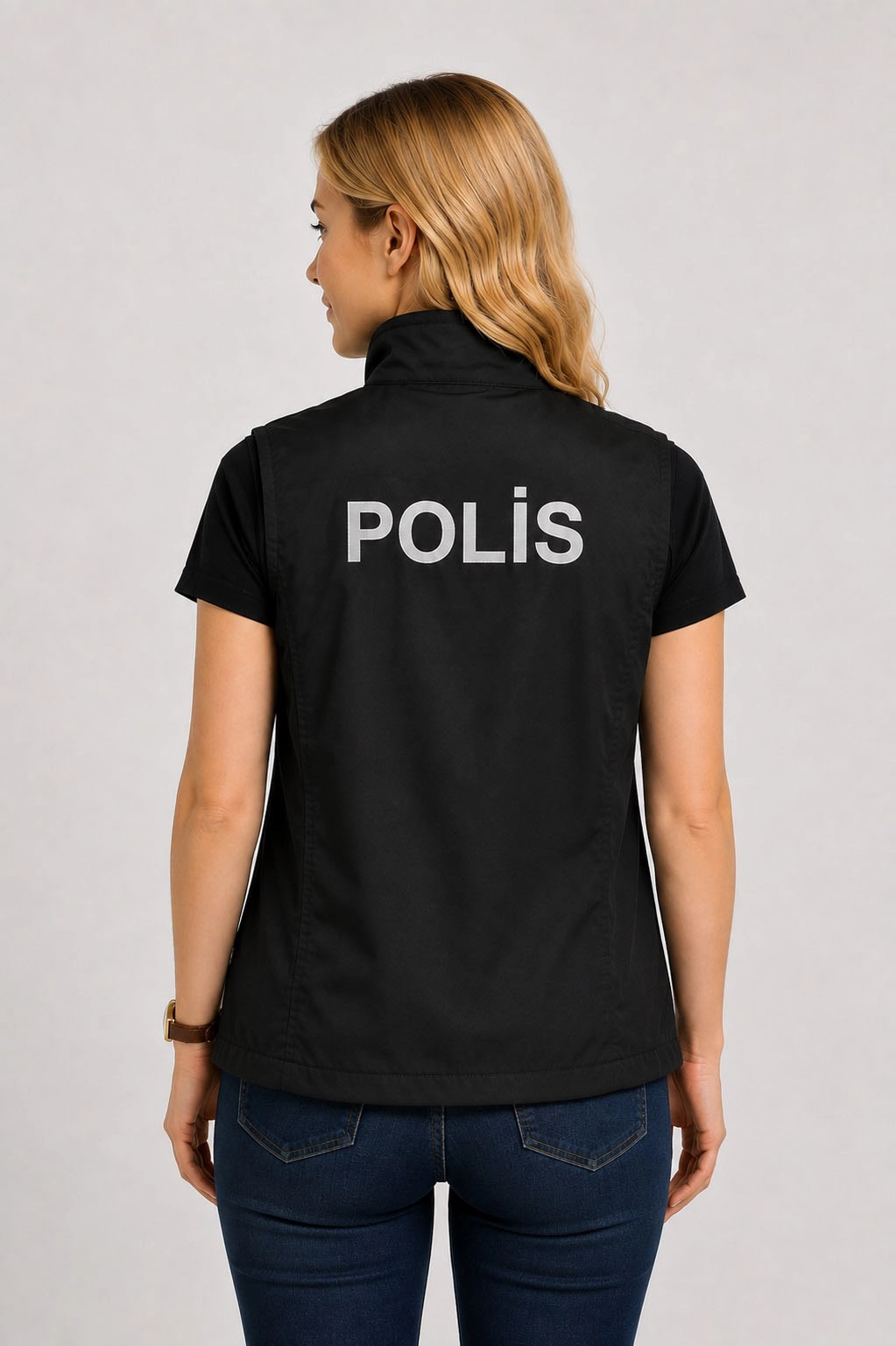 Arthur Kadın Nakış İşlemeli Yazılı Yazlık Polis Yeleği