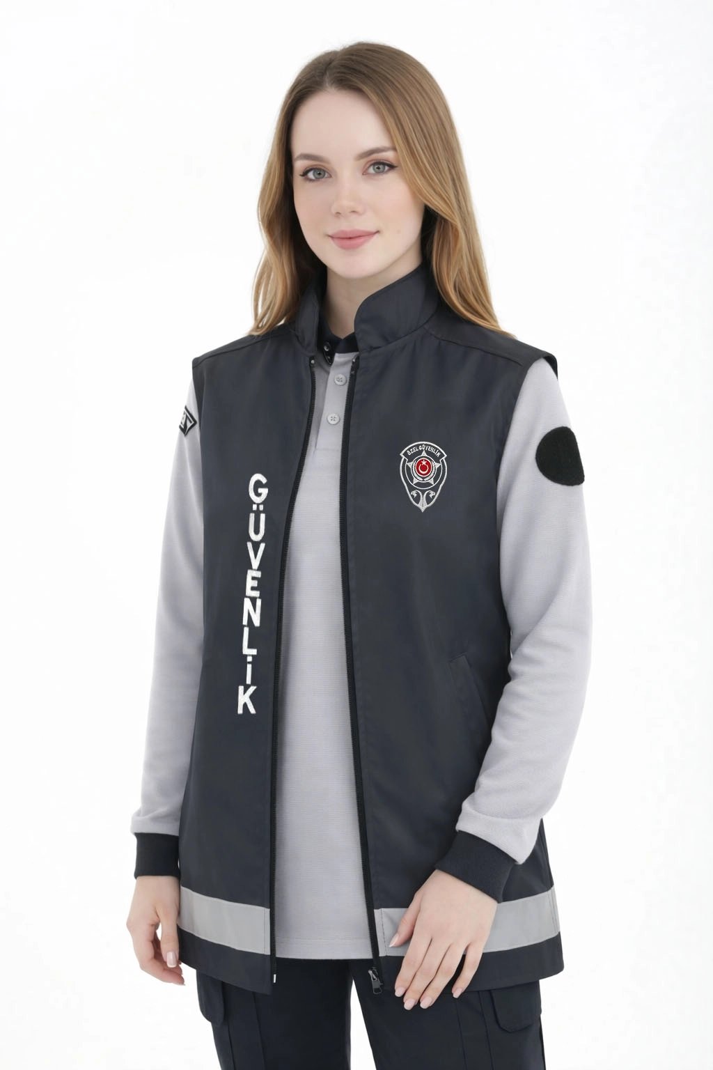 Arthur Kadın Nakış İşlemeli Yazlık Önden Yazılı Özel Güvenlik Tunik Yeleği