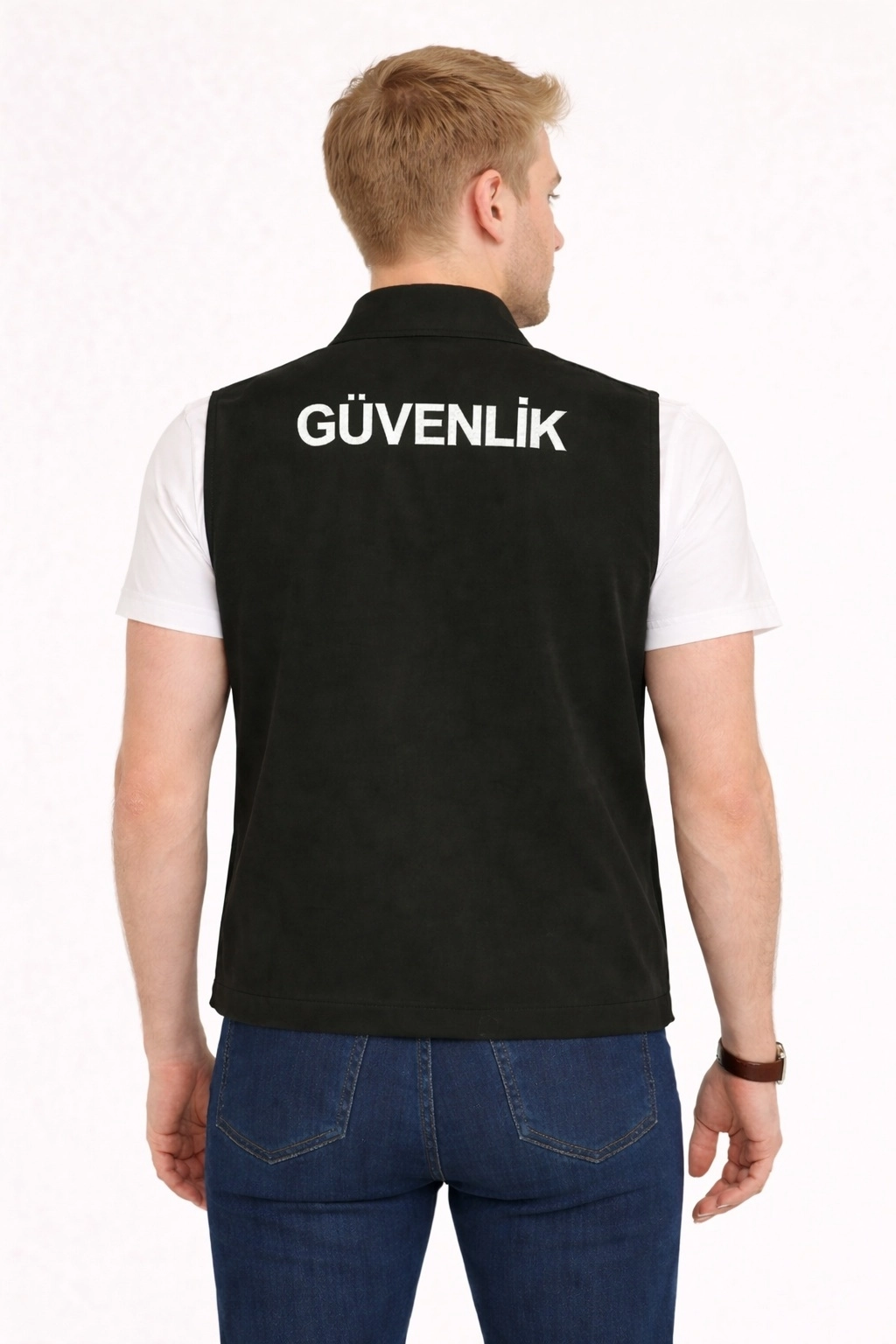 Nakış İşlemeli 3 Cepli Önden Yazılı Erkek Yazlık Özel Güvenlik Yeleği